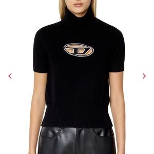 Diesel M-argaet short sleeve sweater with cut out logo